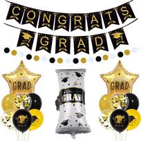 Graduation Ceremony Decoration Scholar Hat Certificate Trophy Graduation Season Theme Flag Birthday Balloon Set Graduation Certificate Set