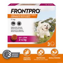 FRONTPRO Tabletės nuo blusų ir erkių šuniui (2-4 kg) – 3x 11,3mg