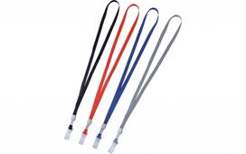 Kaklajuostė vardinei kortelei Deli, su plastikiniu spaustuku, 10x485mm, įvairių spalvų