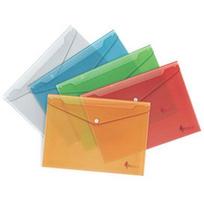 *Aplankas-vokas Forpus Crystal, A4, horizontalus, su spaustuku, skaidrus, žalios spalvos