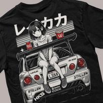 Anime Tuning Mars Retro NOS Manga Įkvėpti Marškinėliai Animaciniai Paveiksliukai Japonija JDM GTR Supra S