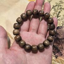Golden Phoebe Yin Wood Beaded Bracelet - Unisex Multi-Circle Handheld Pendant with Literary Charm
