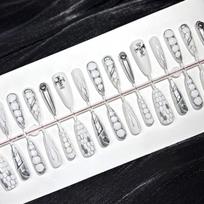 Almond Press on Nails Reusable Fake Nails with Designs Reusable False Nails Press ons Glossy Full Cover Acrylic Glue on Nails Stick on Nail for Women