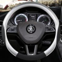Car Steering Wheel Cover Non-slip Leather For Skoda Octavia Superb Kodiaq Fabia Kushaq Fabia Karoq Rapid Yeti Auto AO38CM