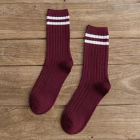 Parallel Bar Socks Medium Tube College Style Retro Color Stacking Socks Trendy Cotton Socks One size