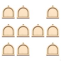 10 Mini Embroidery Hoops, Display , Wooden Cross Stitch Frame Rings for DIY Pendants, Handicrafts Flower Shape