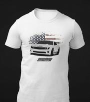 JAV Chevy Camaro SS Amerikos vėliava 100% medvilnės marškinėliai Vyriški marškinėliai Viršus 2XL