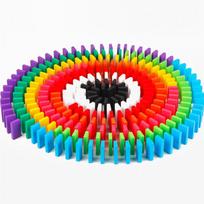 120Pcs Rainbow Wood Domino Blocks Set Educational Learning Toys for Kids Colorful Dominoes Game Children Gift