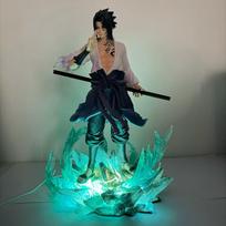 Naruto Shippuden Sasuke Susanoo Anime Figure 33cm Combat Pose PVC Limited Collectable glowing Model Toy Present for Anime Fans No box