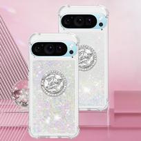 Quicksand Glitter Ring Holder Case for Google Pixel 9 8 10 Pro XL 7A 8A 9a 9 10 8 Pro Shiny Soft Airbag Shockproof Cover Google Pixel 7a