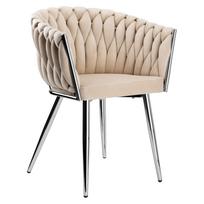 Velveto pintas kėdė Cofton Chrom Velvet Smėlio spalvos