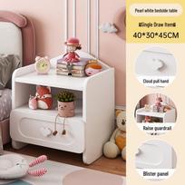 Cream Style Solid Wood Bedside Table - Modern Small Bedroom Storage Cabinet and Coffee Table