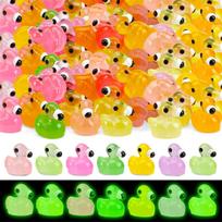Luminous 10/20Pcs Mini Resin Flamingo Ducks Glow In The Dark Flamingos Tiny Animal Figures Diy Crafts For Fairy Garden Micro