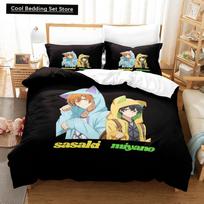 3D Spausdintas Anime Patogynės Komplektas Kawaii Sasaki To Miyano Patogynės Komplektas Vieno Dydžio Dviviečio Dydžio Pilno Dydžio Karalienės Dydžio Karaliaus Dydžio Lovos Komplektas Suaugusiems Vaikų Miegamajam 135x200cm