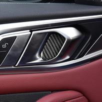 Carbon Fiber Inner Door Handle Bowl Car Accessories Interior Cover Soft Sticker Auto Trim For BMW 4 Series G22 G23 G26 2021-2024