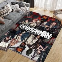 Chainsaw Man character Pattern Square Carpet,Area Rug,Carpet Rug for Living Room Bedroom Sofa Playroom Decor,Non-slip Floor Mat 40x60cm( 15x23in )