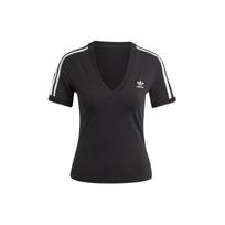 (WMNS) adidas 3-Stripes V Neck Slim T-shirt Asia Sizing 'Black ' Women's IU2416 M