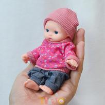 Aukštos kokybės 12 cm aukščio Reborn mažos figūrėlės Kompaktiškas dydis Aukštos kokybės delno dydžio mažos figūrėlės Aukštos kokybės modeliavimas Aukštos kokybės kūdikis