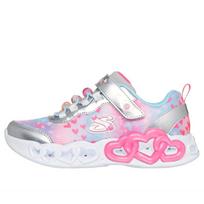 Skechers Kids Mesh Fashion Versatile Comfortable Trendy Low-Top Casual Shoes Kids sneaker Silver 303261L-SMLT 32