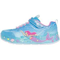 Skechers S-Lights Mermaid Dreams Trendy Comfortable Slip-Resistant Durable Low-Top Casual Shoes Kids sneaker Blue 303060L-BLMT 33