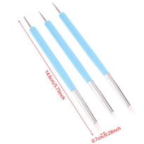 1/10/15Pcs Dual Ended Silicone Nail Art Pen Rhinestone Picker 3D Flower Carving Dotting Pen Manicure Tool