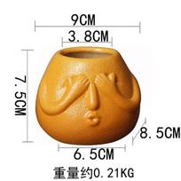 Cartoon Ceramic Flowerpot Abstract Human Face Portrait Flower Vase Plant Pots Succulent Pot Balcony Decorations Orchid Pot