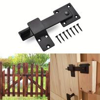 One Piece of Robust Matte Black Metal Latch for Barn Doors,Suitable for Both Indoor And Outdoor Solid Wood Doors (black,5.5inch)