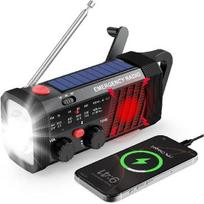 Nešiojamas avarinis radijas, rankinio sukimo radijas su saulės energija ir 2000 mAh baterija, AM/FM/SW dinamo radijas, žibintuvėlis ir SOS signalizacija, išgyvenimo įranga