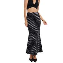 Summer Women's Polka Dot Pencil Midi Skirt, Slim Fit Casual Elegant Mid Skirt for Crossborder Fashion S