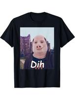 Funny Brainrot Gen Z Humor Cat Meme Dihh Cat Meme Gen Alpha Unisex T-Shirt L