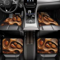 4pcs Retro Wood Grain Pattern Fashion Car Interior Floor Mats, Durable & Easy To Clean For Sedan SUV RV Most Models, Stylish Dec