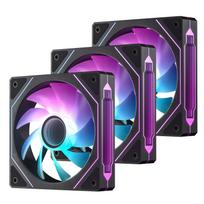 Vetroo L120 3-Pack 120mm ARGB Case Fans, Infinite Mirror Design & PWM Smart Control, Hydraulic Bearings, 9-Blade Design & 8 Rubber Pads for Low Noise