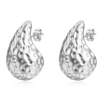 33MM Elegant Stainless Steel Water Drop Earrings - Fashionable & Versatile Studs for Women