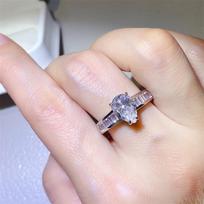 Luxury Moissanite Water Drop Cut Ring - Passes Diamond Tester, Supports Dropshipping Size 10