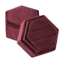 Hexagon Velvet Rings Holder Luxury Rings Display Case Fashion Jewelry Organizer  Proposal