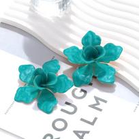 Exaggerate Oil Drop Flower Earrings for Women Luxury Design Stud Earrings Fashion Jewelry Accessories Party Wedding Gift