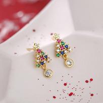 Moving Santa Claus Long Tassel Drop Earrings For Women Fashion Christmas Tree Snowflake Asymmetric Earring New Year Jewelry Gift