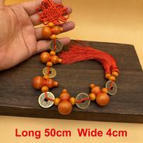 New Year Solid Wood Gourd Copper Coin Pendant Chinese Knot Living Room, Door Hanging, Home Decoration, Lucky Fortune Pendant.