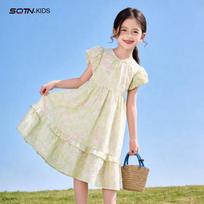 2026 Girls' Summer Bubble Sleeve Princess Dress 130