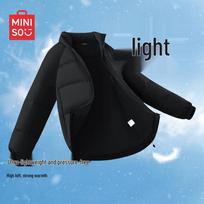 MINISO Men's Stand-Collar Puffy Down Jacket L (175) juoda