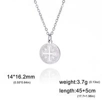 Dreamtimes Jerusalem Crusaders Cross Pendant Necklace for Women Men Jerusalem Medallion Disc Greek Religious Jewelry Gifts