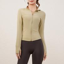 Women's Slim Fit Fashion Sports Jacket – Stand Collar, Breathable, Long Sleeve Yoga Top for Running & Fitness – Ideal for Spring & Autumn Small