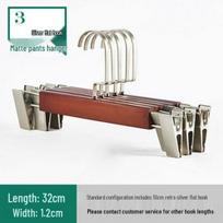Wooden Flocking Clothes Hanger: Retro Non-Slip Solid Wood Hangers with Adult Pants Clips for Men and Women One