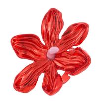 Fresh Sweet Spray Painting Exaggerated Flower Rings for Women Ladies Colorful Large Adjustable Ring Vacation Jewelry Accessories