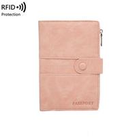 RFID Anti-Theft Travel Wallet Purse Passport Clip Creative Card Storage Bag  Travel Accessories rožinė