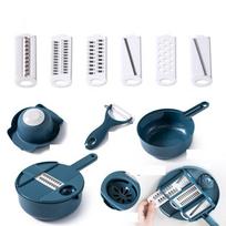 Kitchen Multifunctional Salad Utensils Vegetable Chopper Carrot Potato Manual Shredder Kitchen Cooking Vegetable Cutter Tools Blue