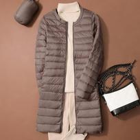 Winter Duck Down Jackets Women Long Ultra Light Coat Casual Slim Black Thin Autumn Parkas XS