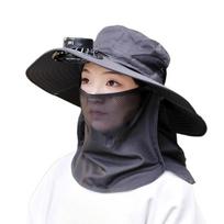 Neck Protection Wide Brim Visor Cap Digital Display Screen Face Cover Bucket Hat  Outdoor