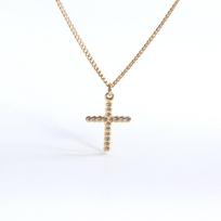 Korean Dongdaemun Choker: Titanium Steel Cross Necklace with Zircon Pendant, High Polish Ins Style