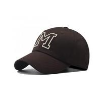 Embroidered Letter M Wide-Brim Baseball Cap Outdoor Sun Protection Hat